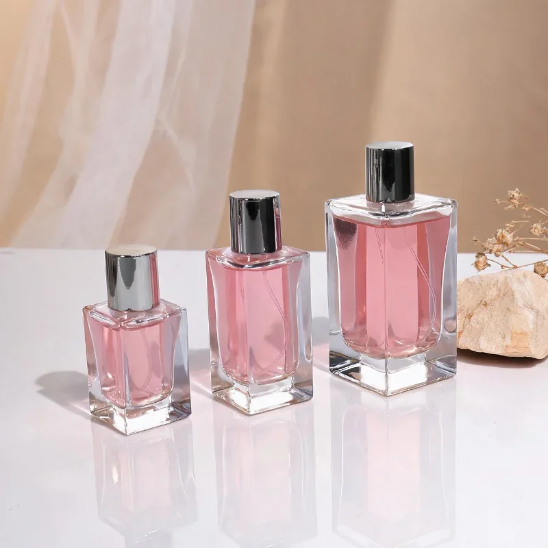 30 / 50 / 100 ml Rectangular perfume bottle with cylindrical cap