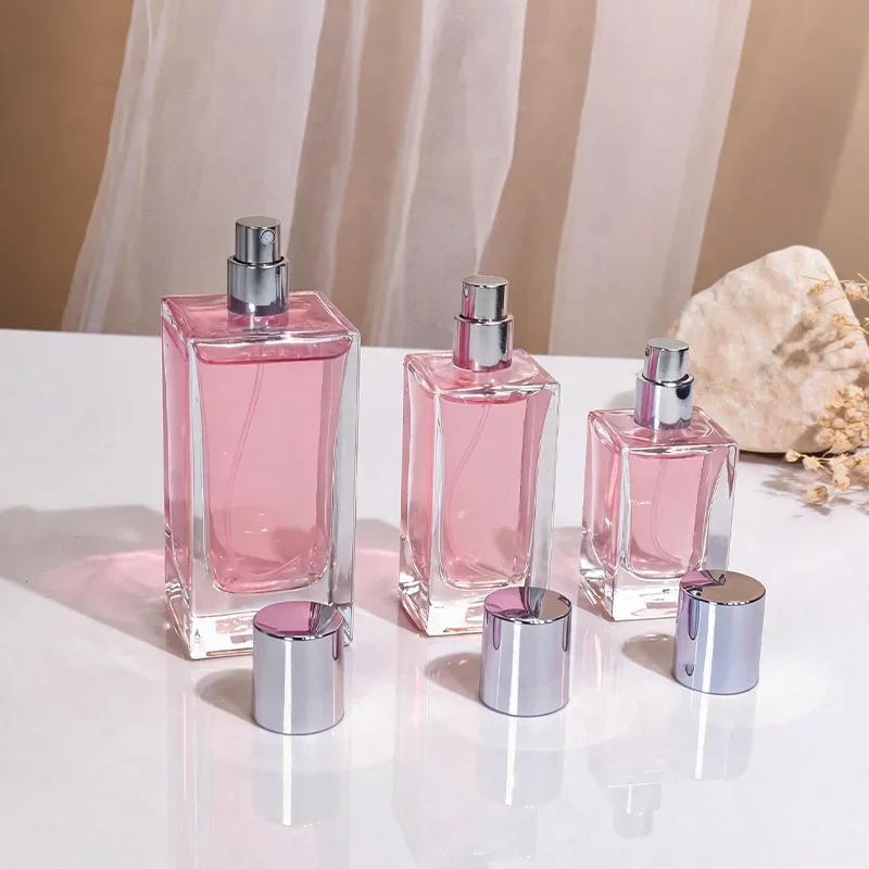 30 / 50 / 100 ml Rectangular perfume bottle with cylindrical cap
