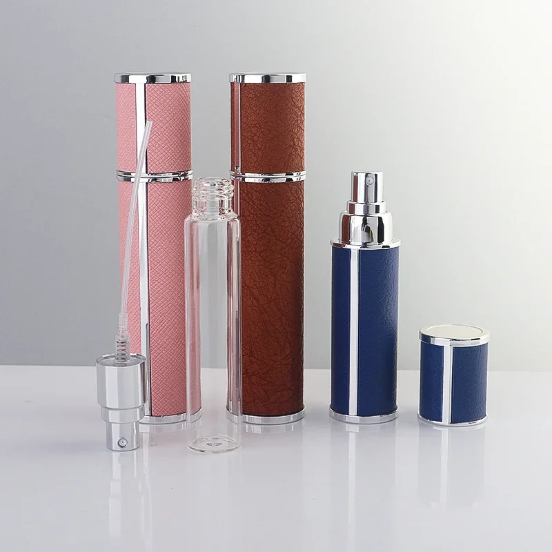 5 / 10 ml Cylindrical pocket spray bottle with colored case