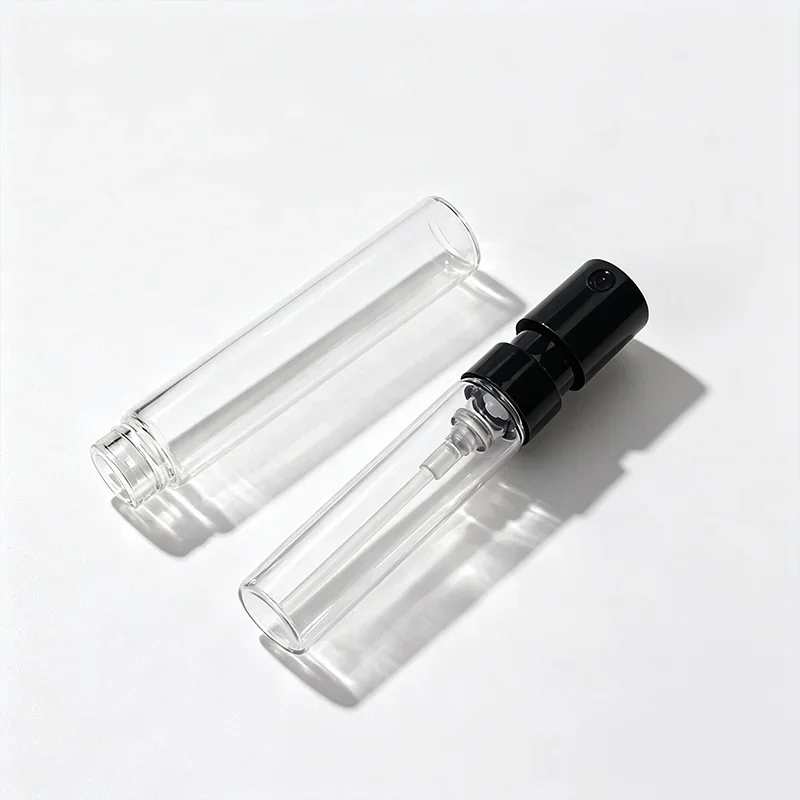 1 / 1.5 / 2 / 2.5 ml Clear sample spray vial with black pump