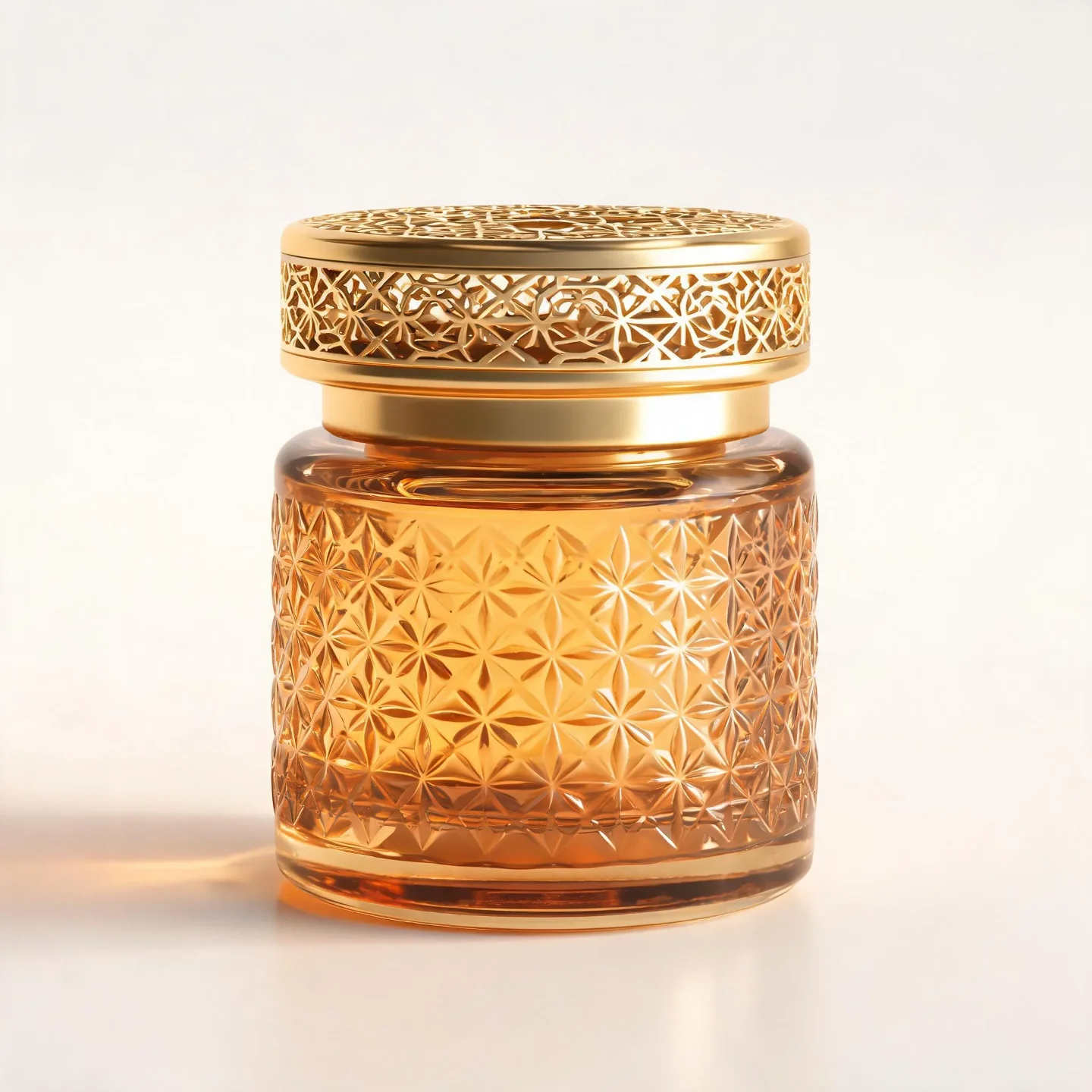 50 / 100 ml Perfume bottle with ornate patterned cap