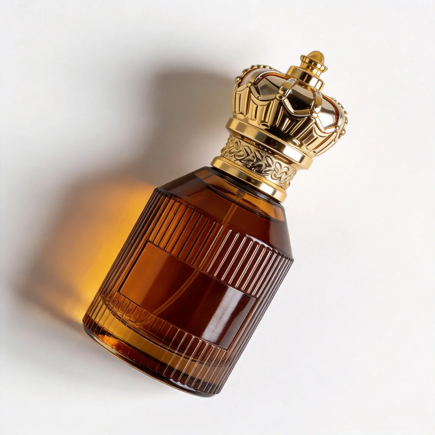 30 / 50 / 100 ml Ribbed cylindrical perfume bottle with crown cap