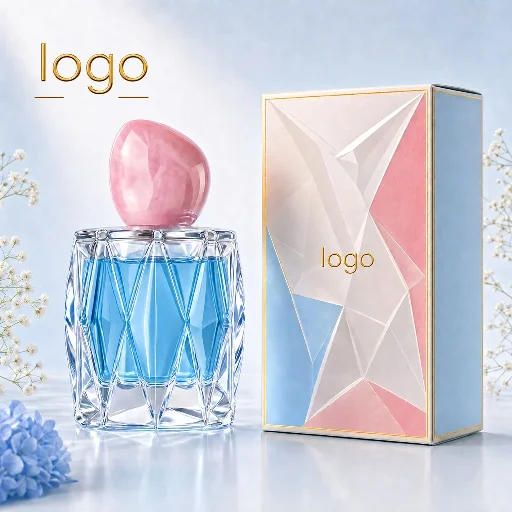 50 ml 菱形纹瓶身配圆润盖香水瓶