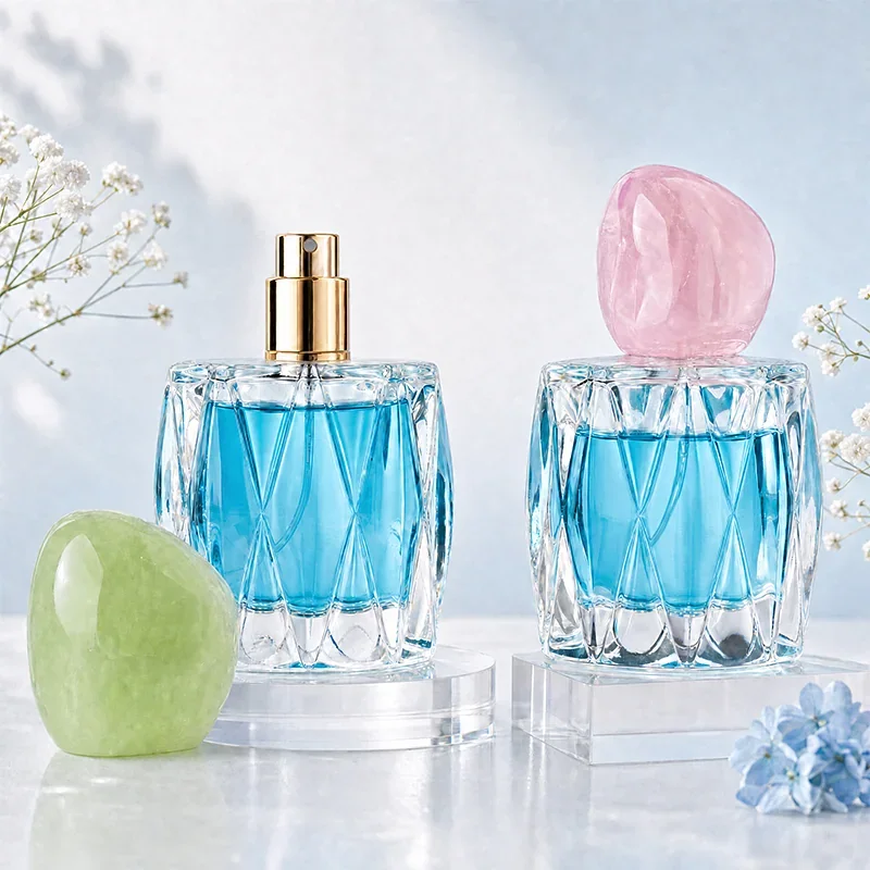 50 ml Diamond-pattern perfume bottle with rounded cap