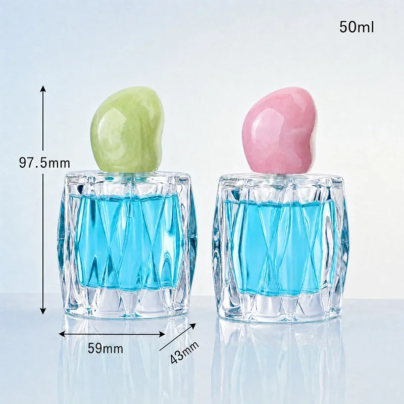 50 ml Diamond-pattern perfume bottle with rounded cap