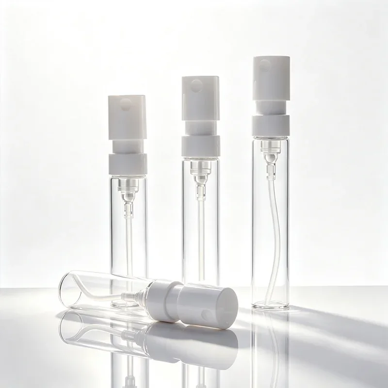 1 / 1.5 / 2 / 2.5 ml Clear sample spray vial with black pump
