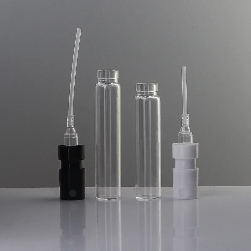 1 / 1.5 / 2 / 2.5 ml Clear sample spray vial with black pump