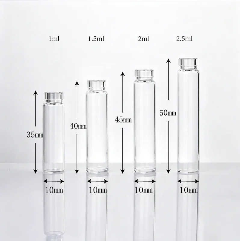 1 / 1.5 / 2 / 2.5 ml Clear sample spray vial with black pump