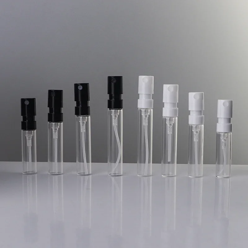 1 / 1.5 / 2 / 2.5 ml Clear sample spray vial with black pump