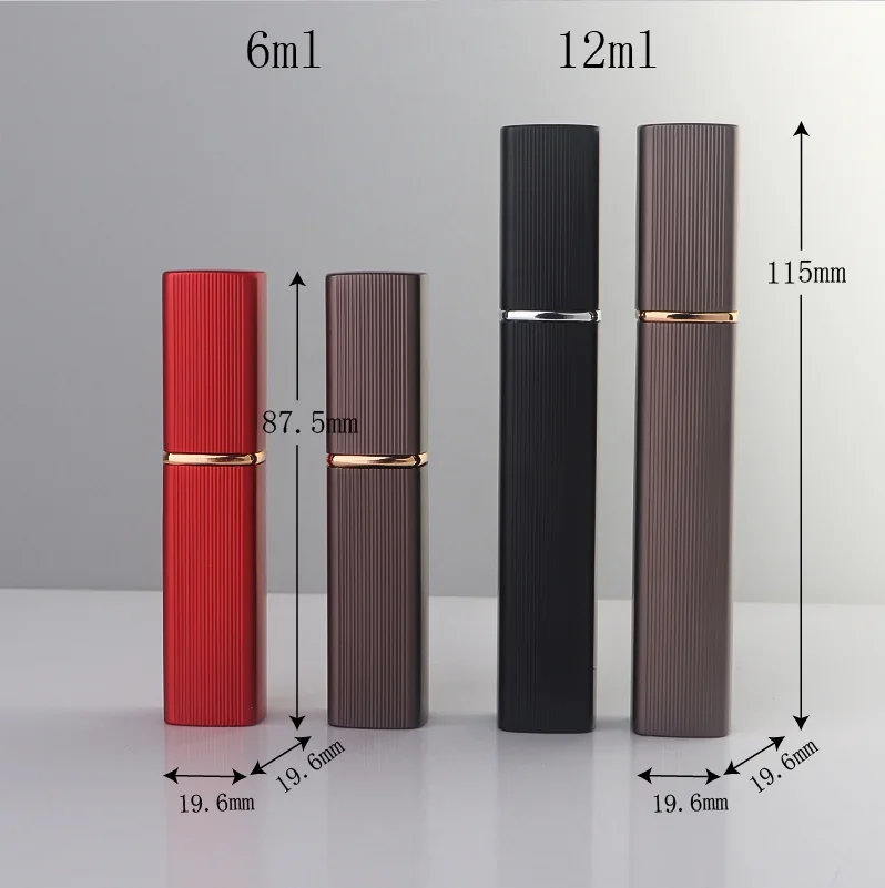 5 / 6 / 12 ml Pocket spray bottle with textured rectangular case