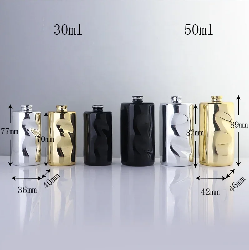 30 / 50 ml Sculpted perfume bottle with mirror-look finish