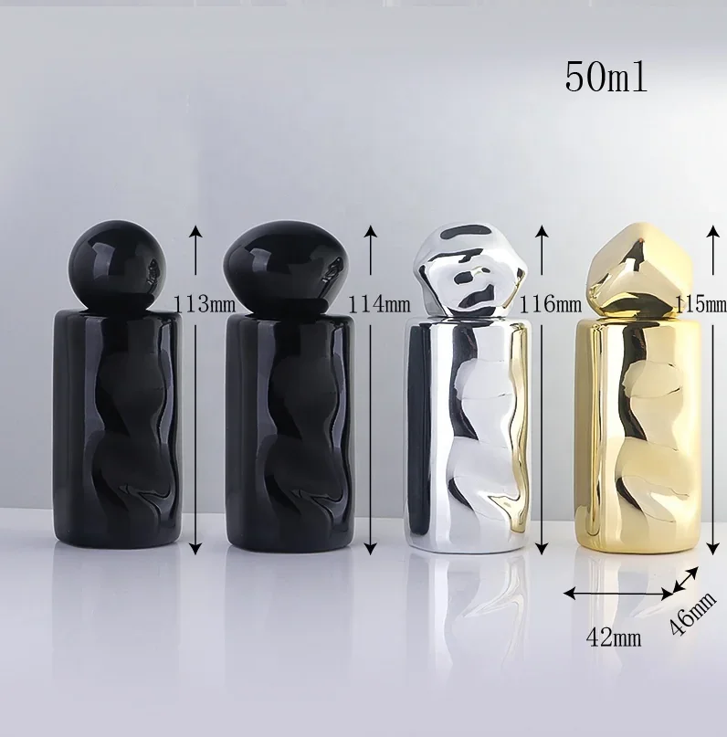 30 / 50 ml Sculpted perfume bottle with mirror-look finish