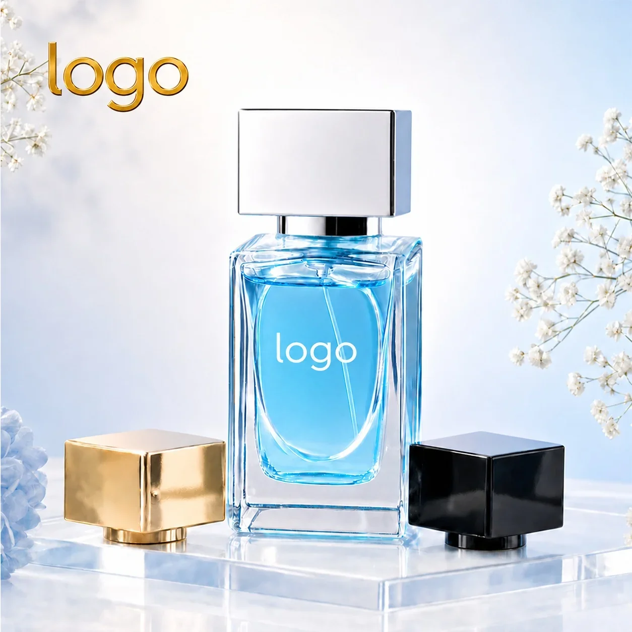 35 ml Rectangular perfume bottle with square cap
