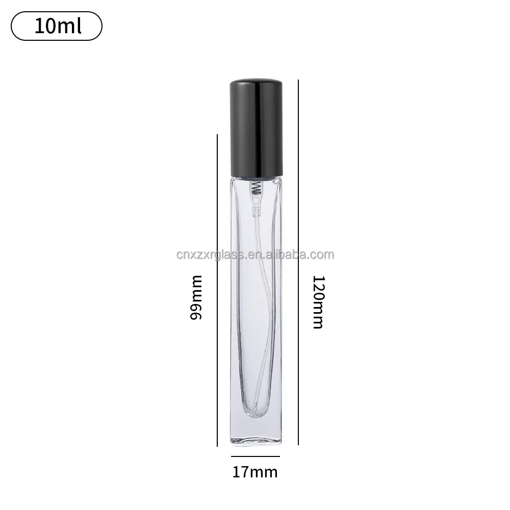 3 / 4 / 5 / 10 / 15 / 20 / 30 ml Slim clear spray bottle with black cap