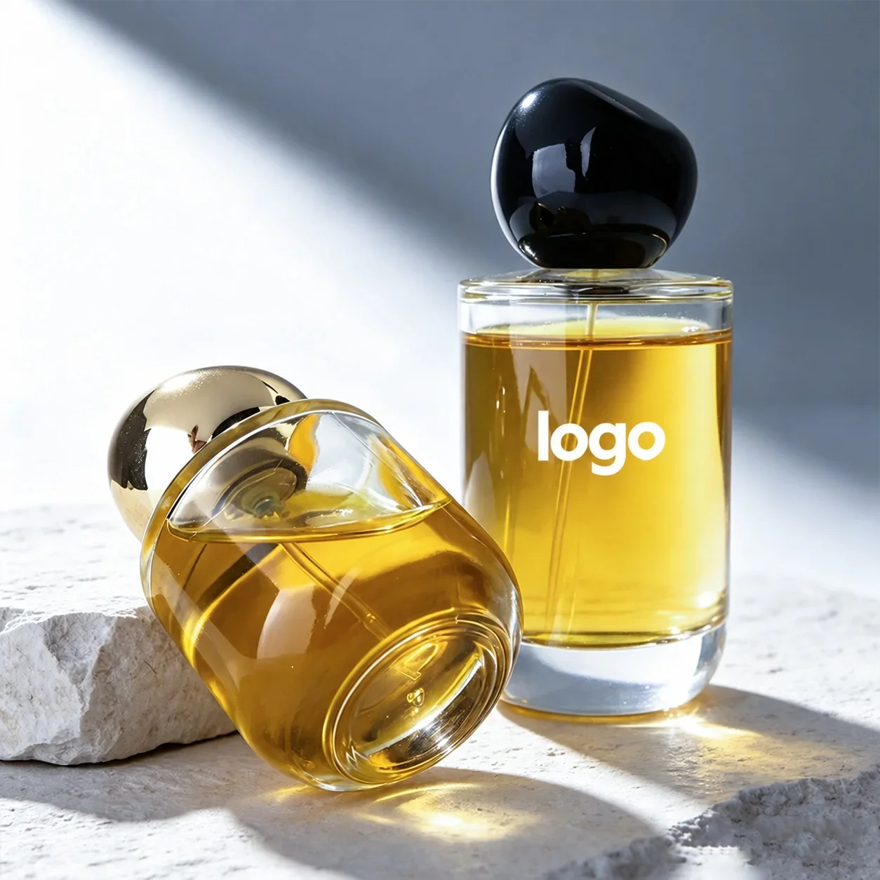 50 / 100 ml Cylindrical perfume bottle with rounded cap