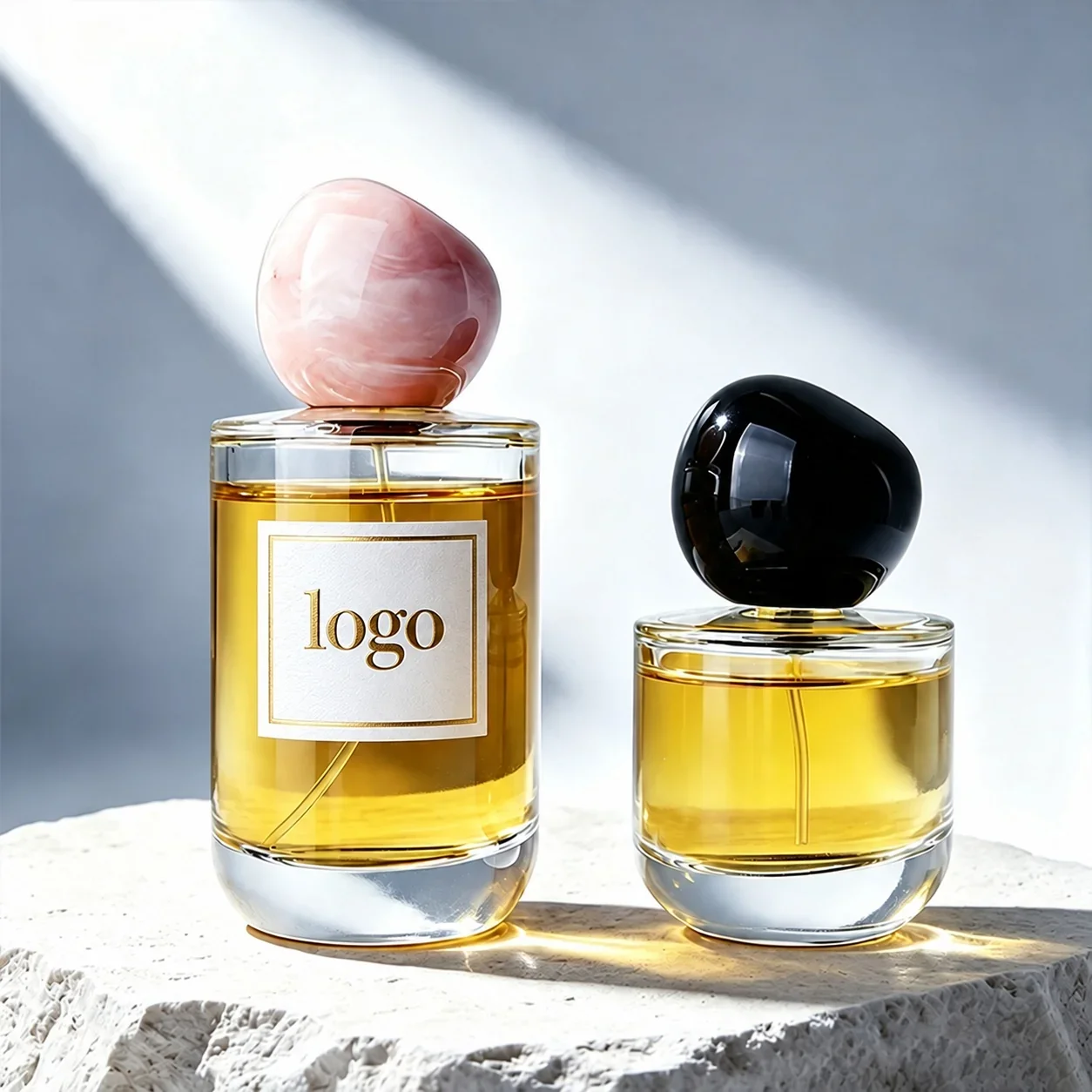 50 / 100 ml Cylindrical perfume bottle with rounded cap