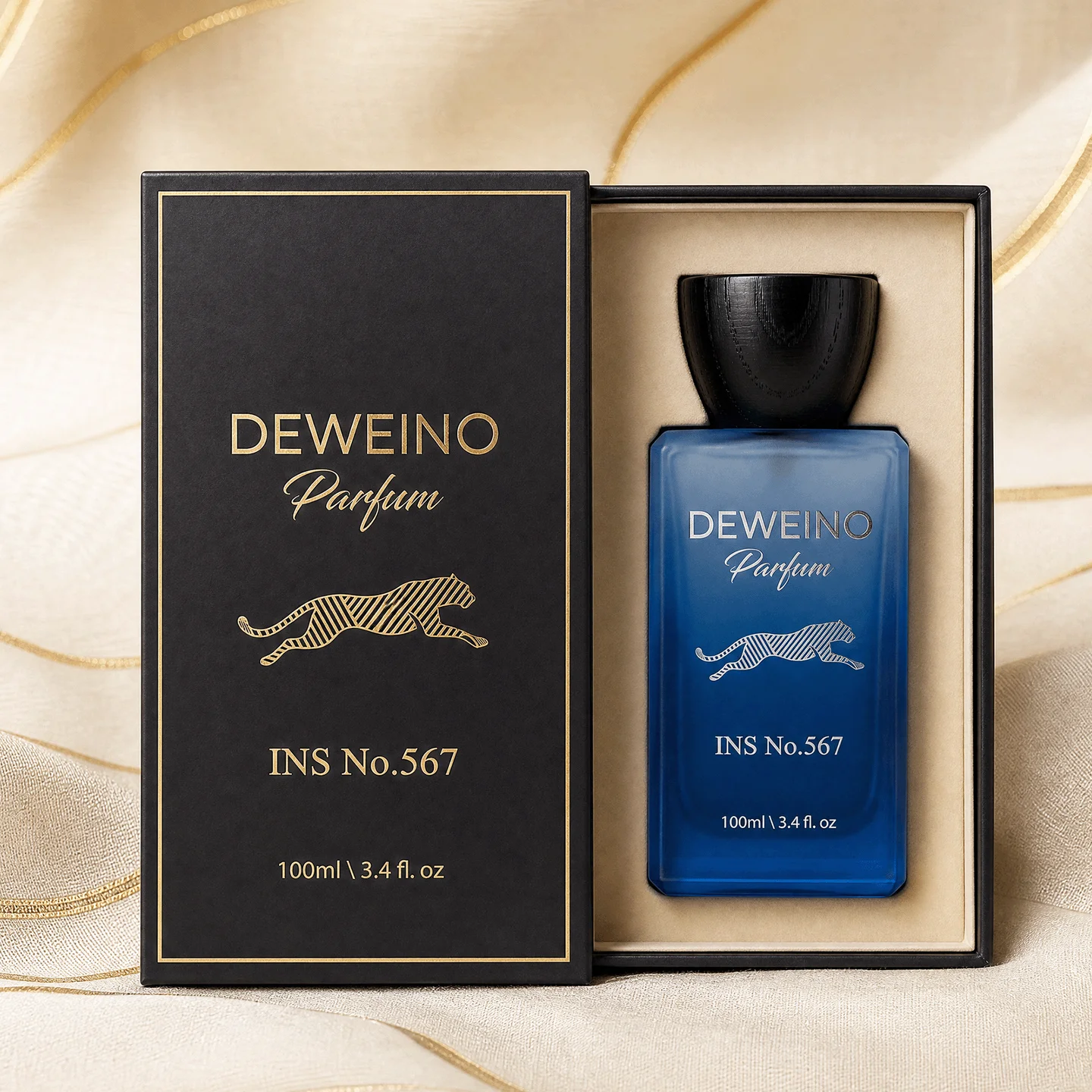 100 ml Frosted blue square glass perfume spray bottle