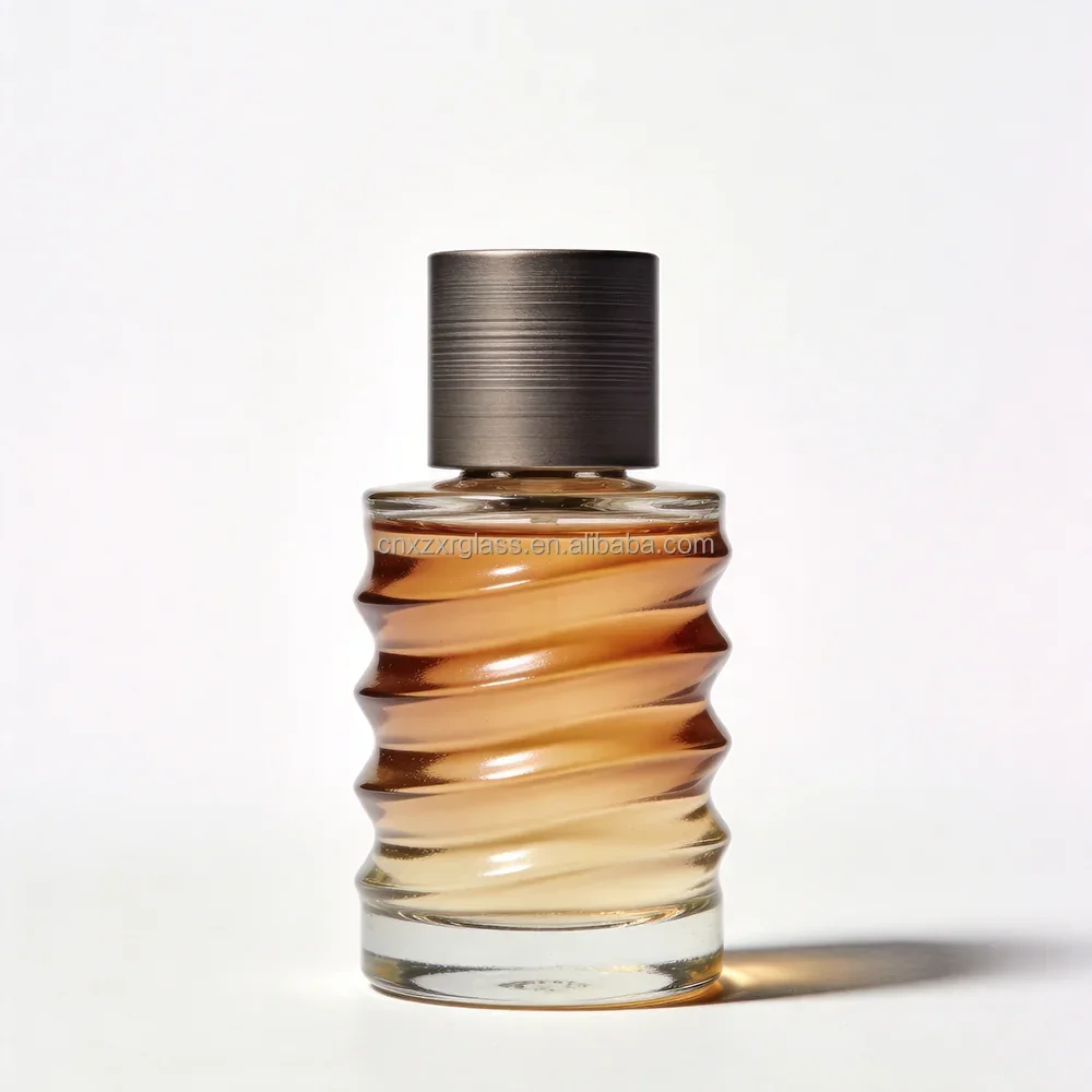 30 / 50 / 100 ml Faceted perfume bottle with ribbed cap