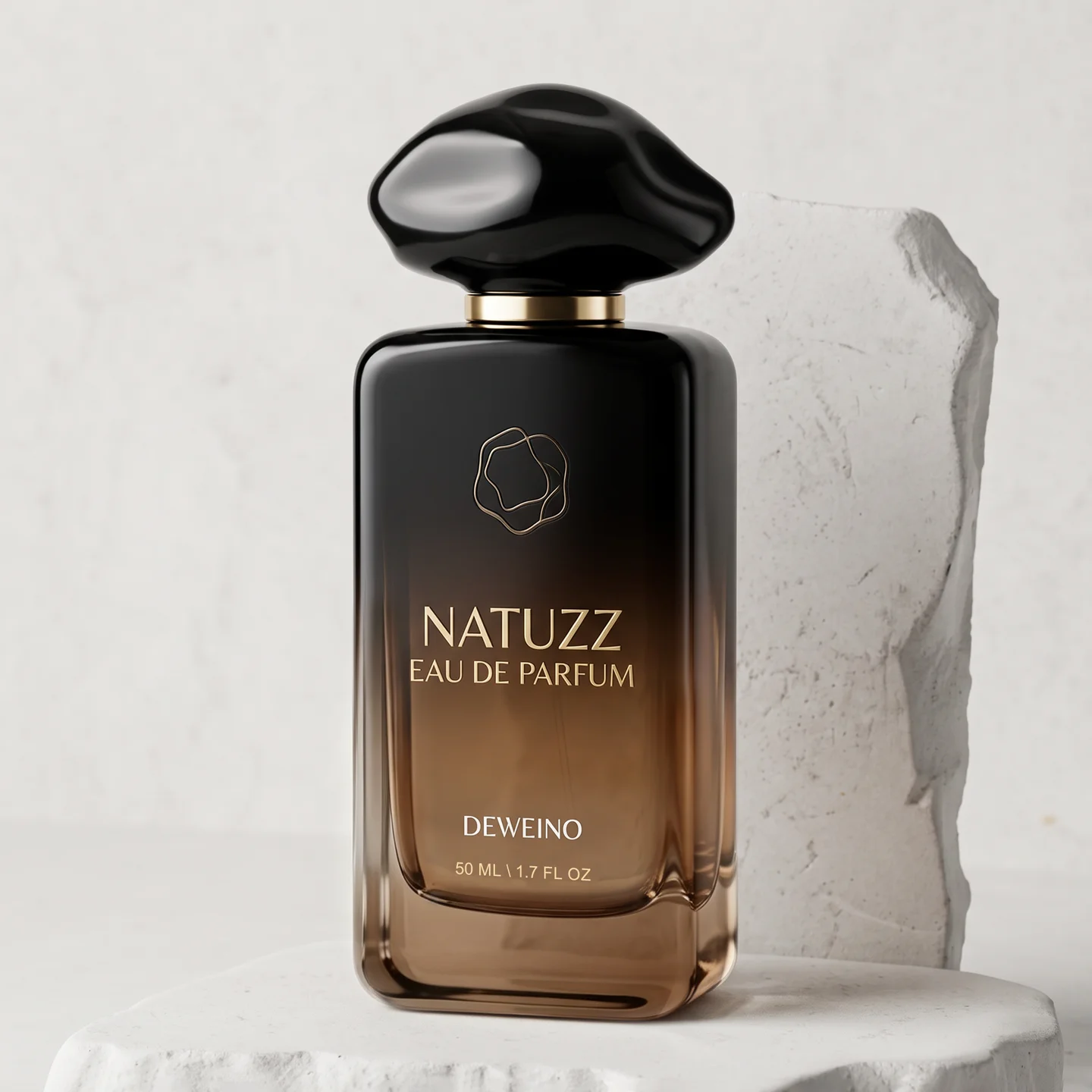 100 ml Gradient brown glass perfume bottle with sculpted cap