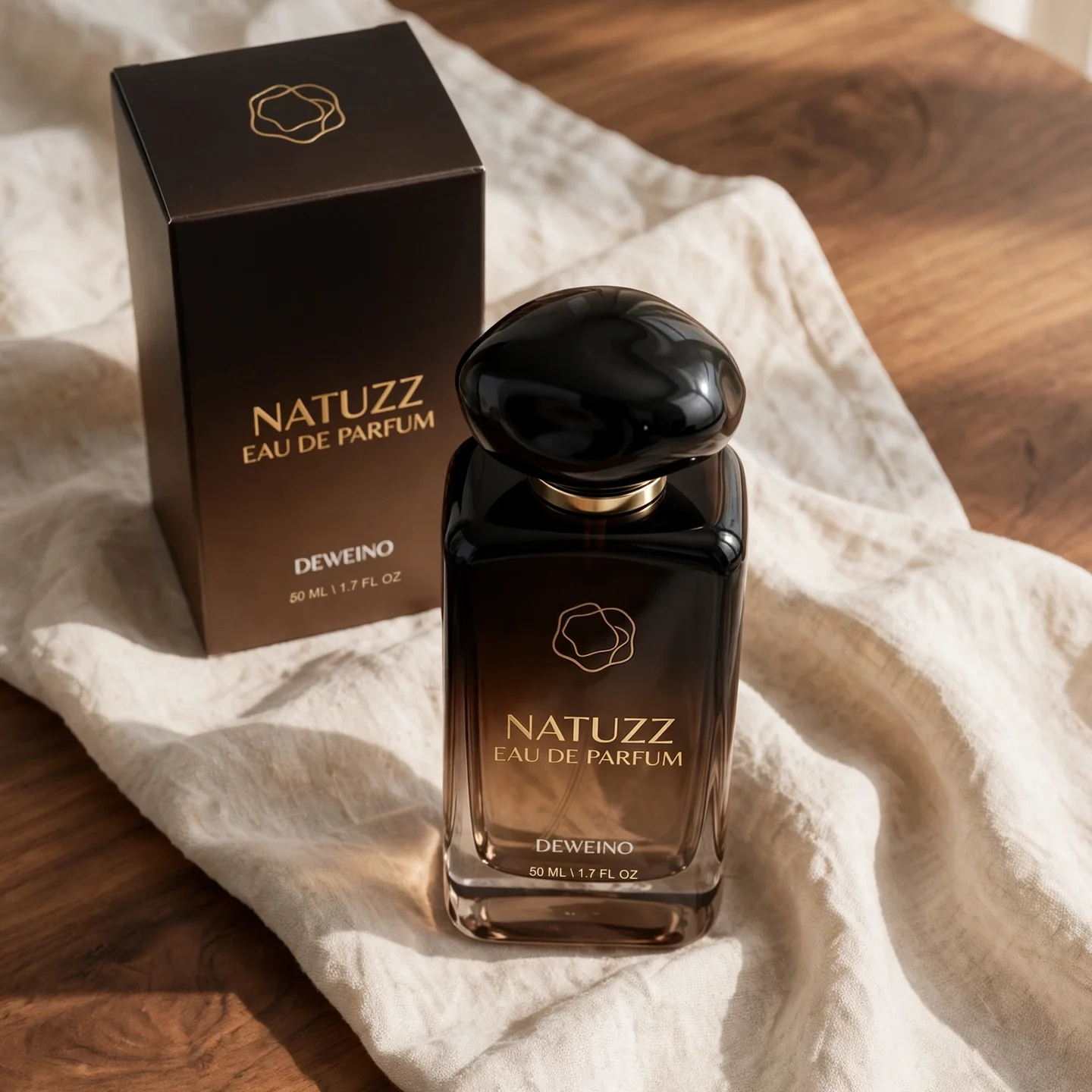 100 ml Gradient brown glass perfume bottle with sculpted cap