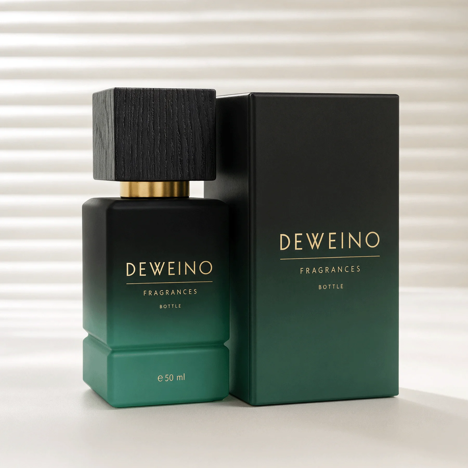 30 / 50 / 100 ml Gradient green square glass perfume spray bottle