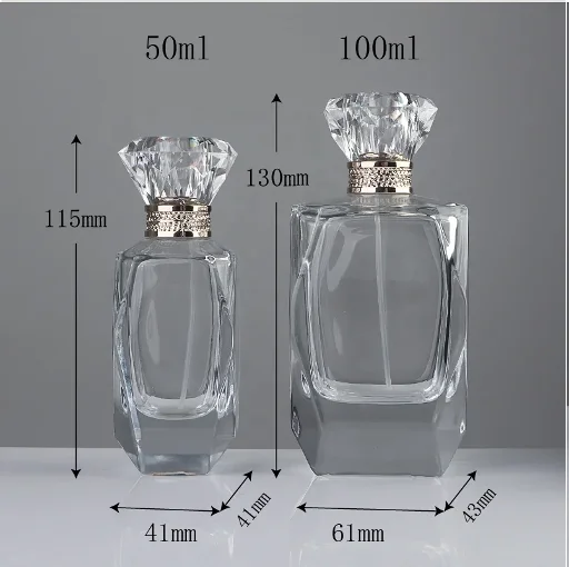 50 / 70 / 100 ml 长方瓶身配切面盖香水瓶