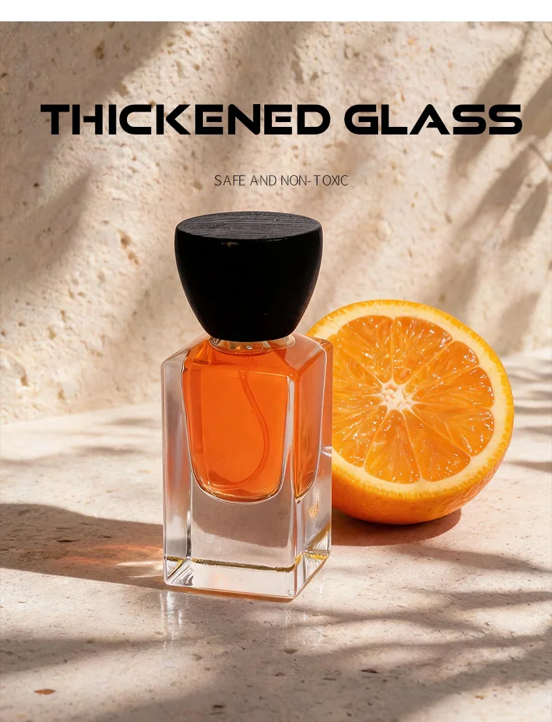 30 / 50 ml Rectangular perfume bottle with cup-shaped cap