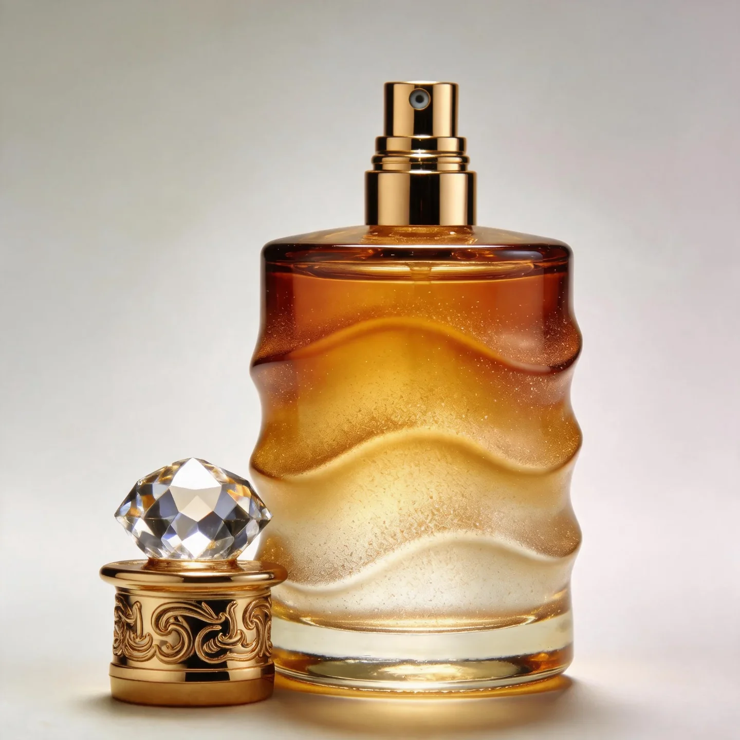 50 / 100 ml Sculpted perfume bottle with mirror-look finish