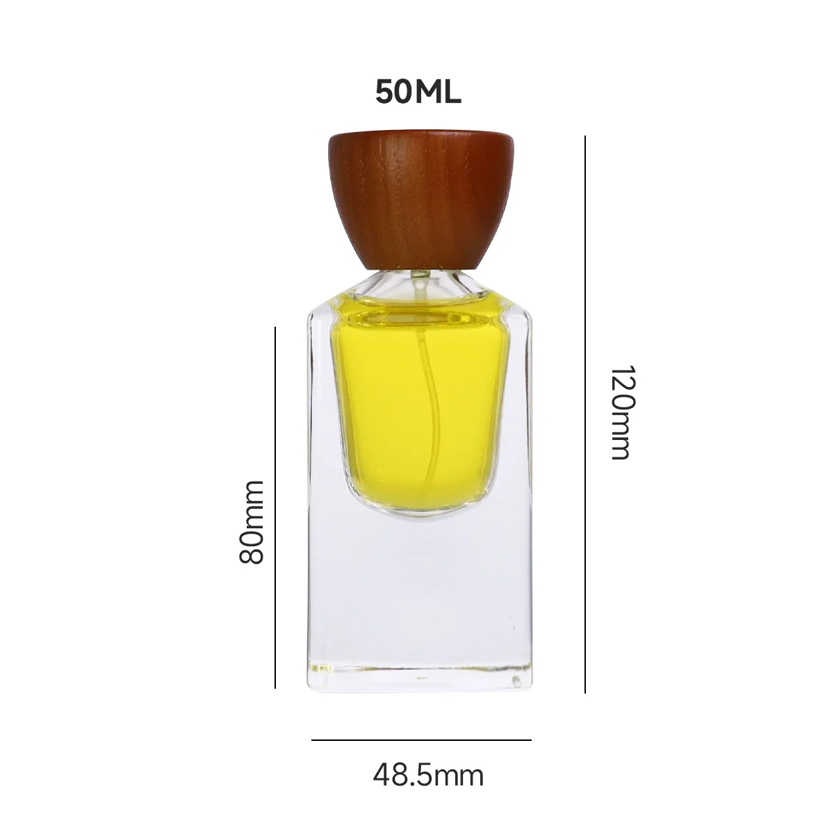 30 / 50 ml Rectangular perfume bottle with cup-shaped cap