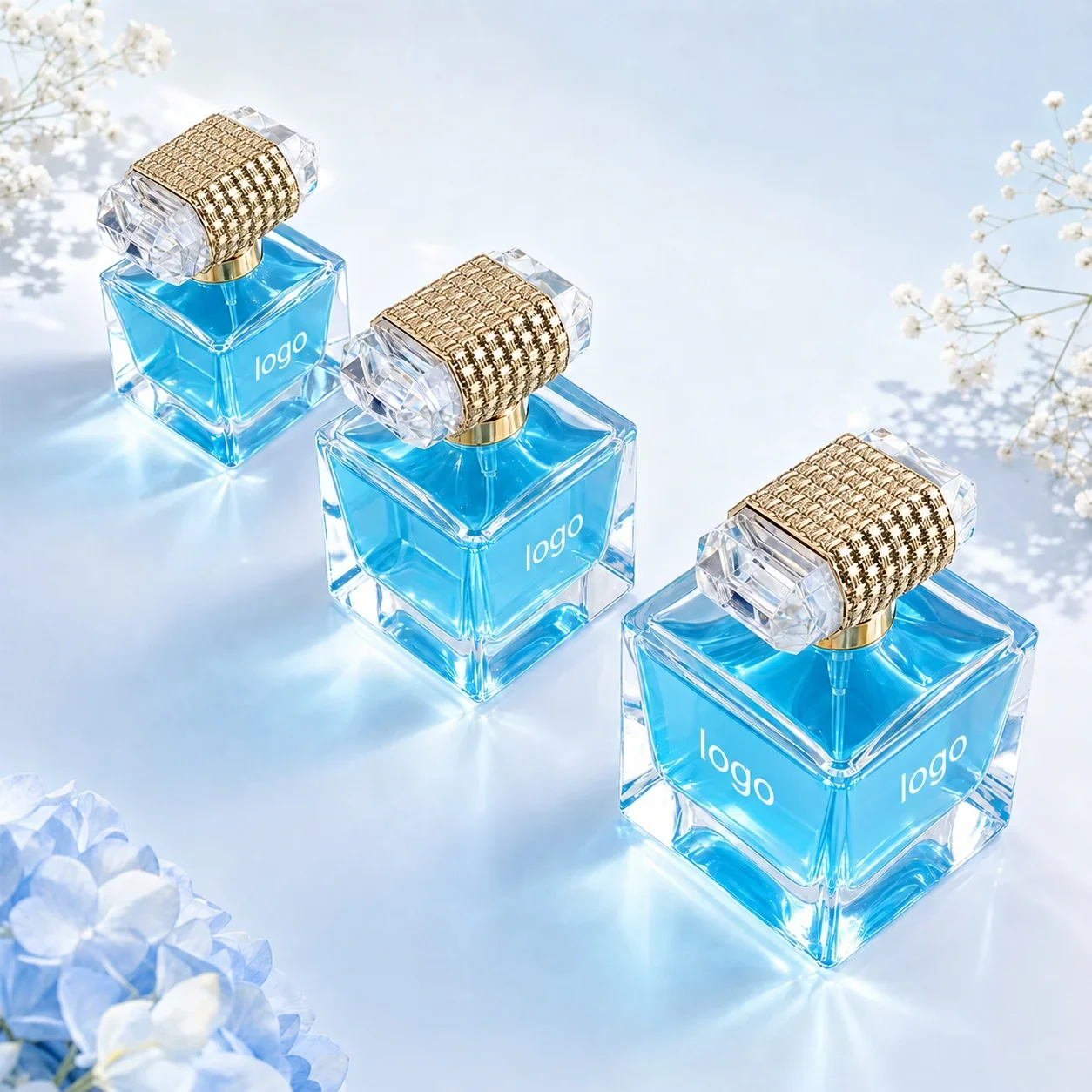 30 / 50 / 100 ml Rectangular perfume bottle with faceted cap