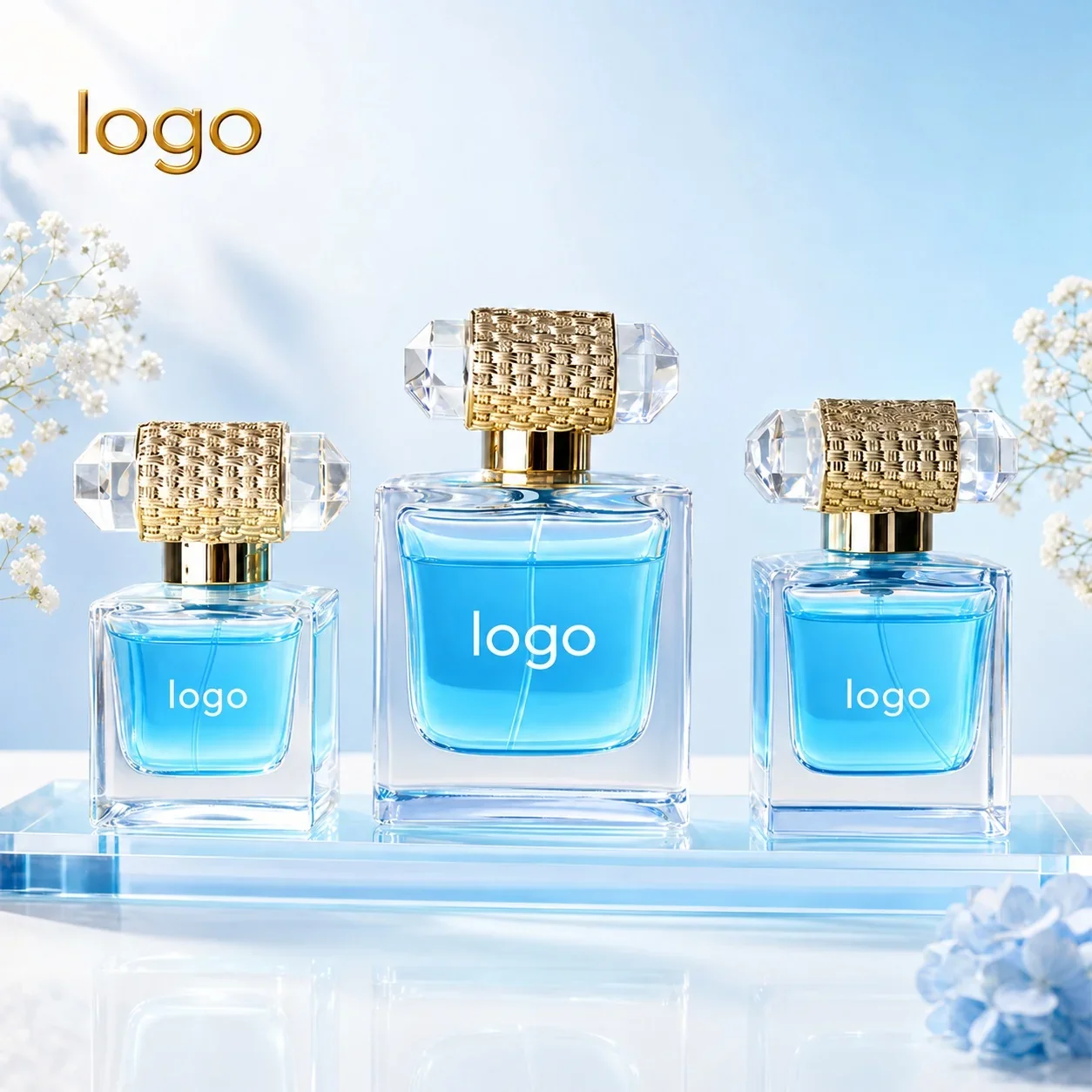 30 / 50 / 100 ml Rectangular perfume bottle with faceted cap