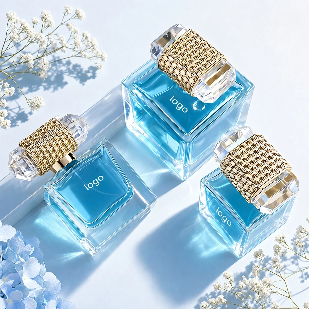 30 / 50 / 100 ml Rectangular perfume bottle with faceted cap
