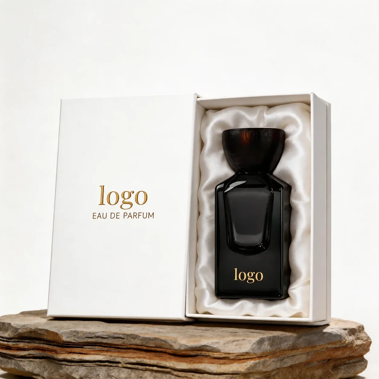 30 / 50 / 100 ml Dark perfume bottle with cup cap in presentation box
