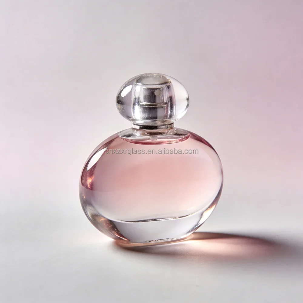 50 / 100 ml Ribbed rectangular perfume bottle with angled cube cap