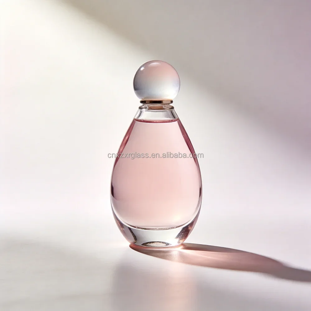 50 / 100 ml Ribbed rectangular perfume bottle with angled cube cap