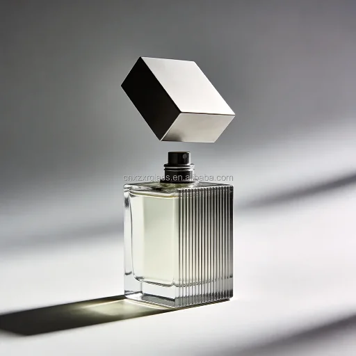 50 / 100 ml 条纹长方瓶身配斜方盖香水瓶