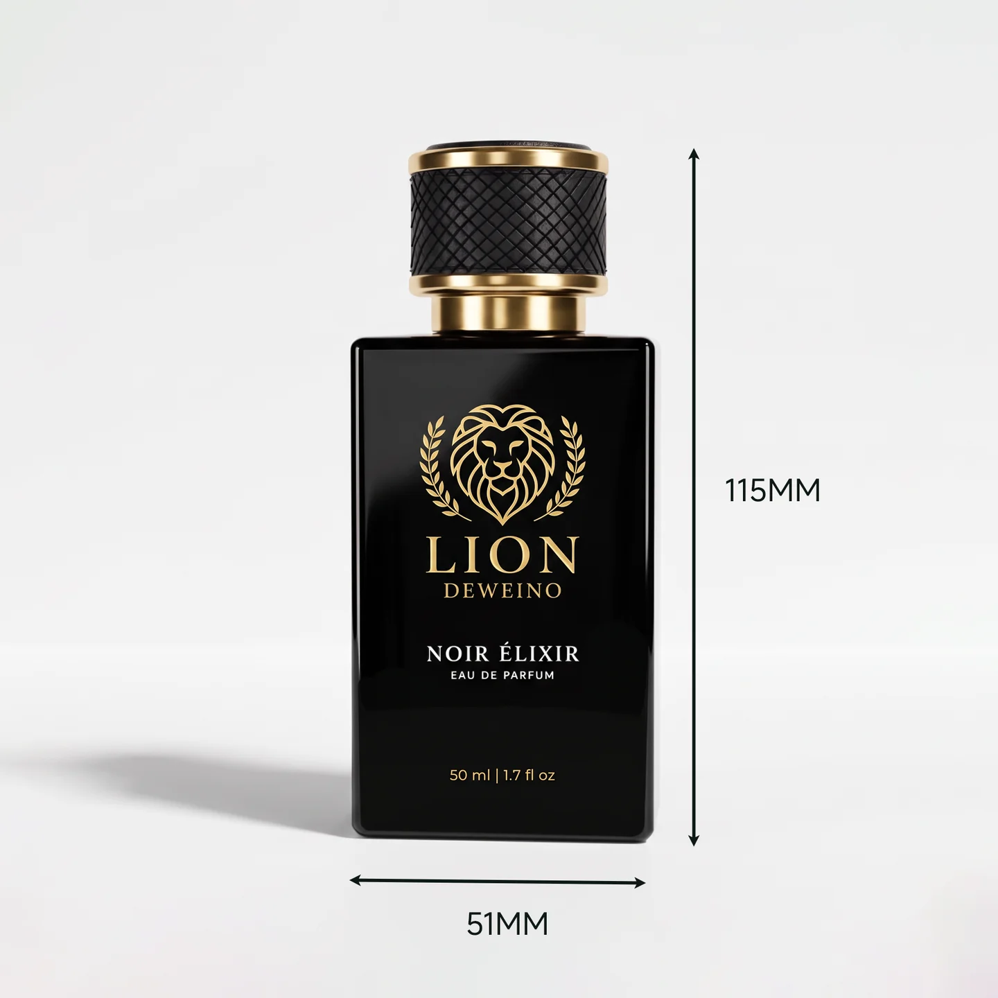 30 / 50 / 100 ml Black square glass perfume bottle with patterned cylindrical cap