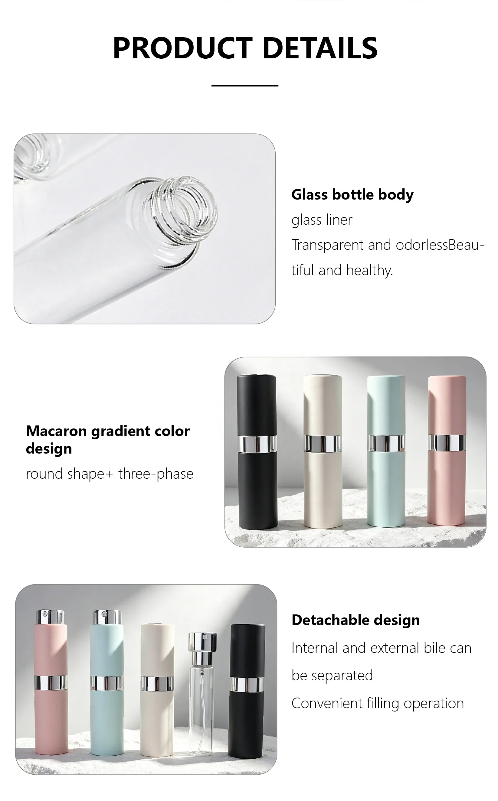 20 ml Pocket spray bottle with removable inner vial
