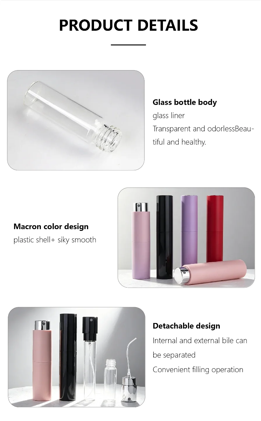 5 / 10 ml Pocket spray bottle with removable inner vial