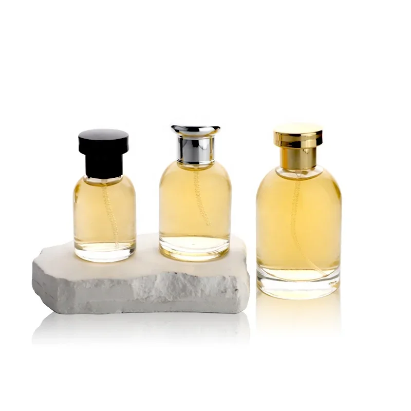 30 / 50 / 100 ml Rounded rectangular perfume bottle with tall cap