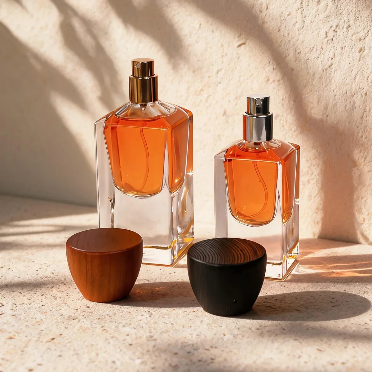 30 / 50 ml Rectangular perfume bottle with cup-shaped cap