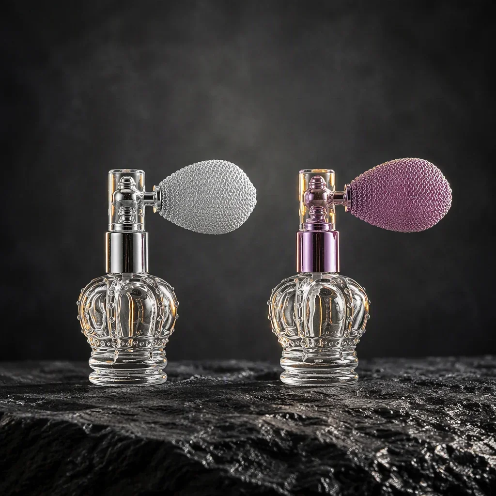 10 ml Crown-shaped perfume atomizer with squeeze bulb