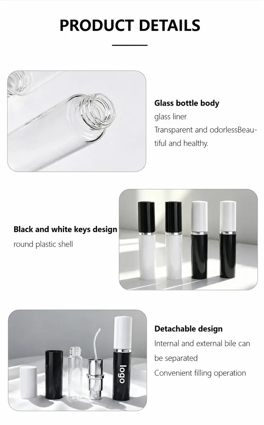 5 ml Compact pocket spray bottle with contrast ring
