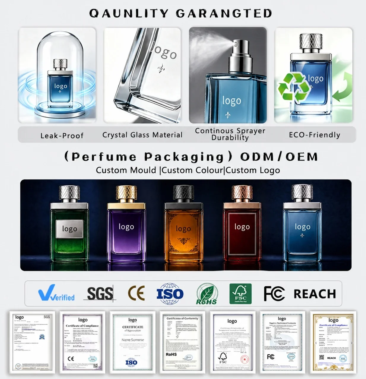 100 ml Cylindrical perfume bottle with black cap