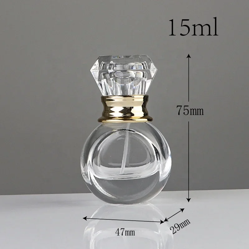 15 ml Spherical perfume bottle with faceted cap