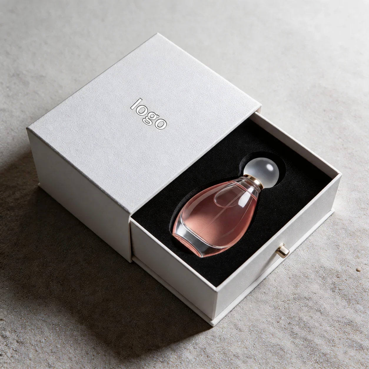 100 ml Round perfume bottle with ball cap in presentation box