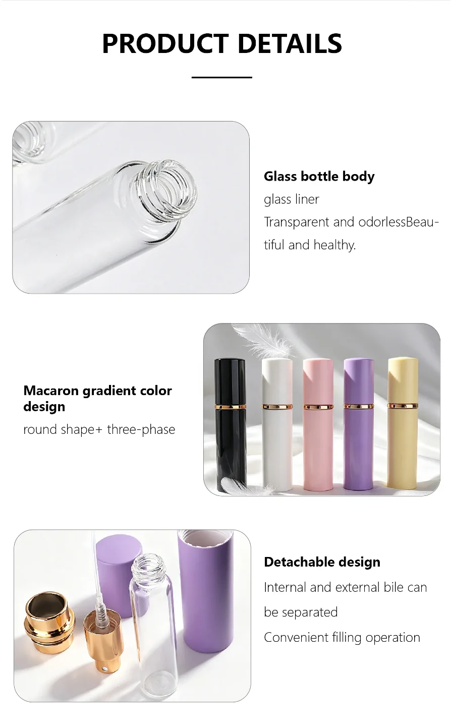 10 ml Compact pocket spray bottle with contrast ring