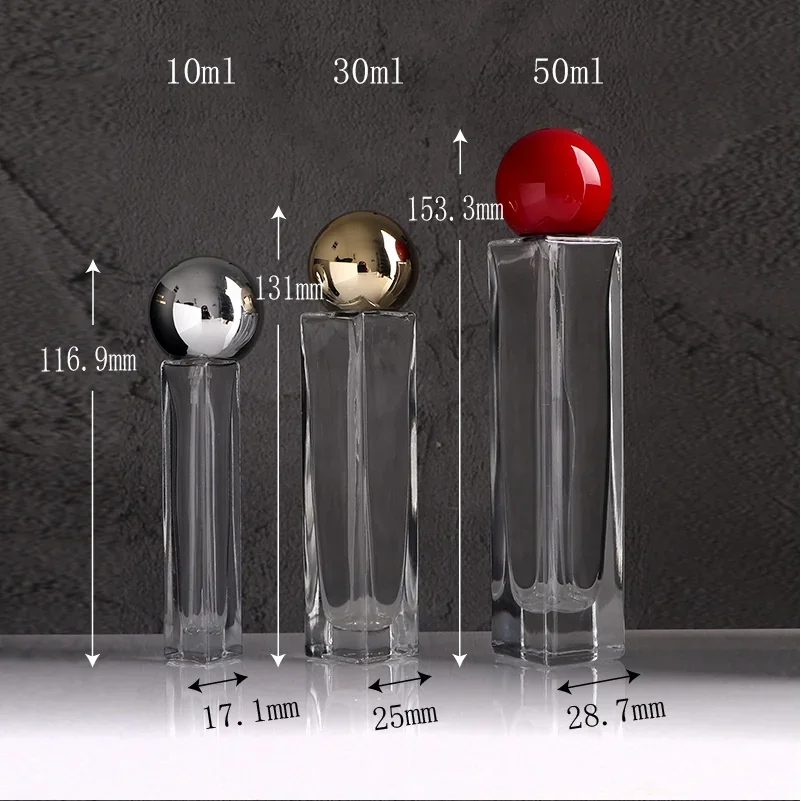 10 / 30 / 50 ml Slim perfume bottle with ball cap