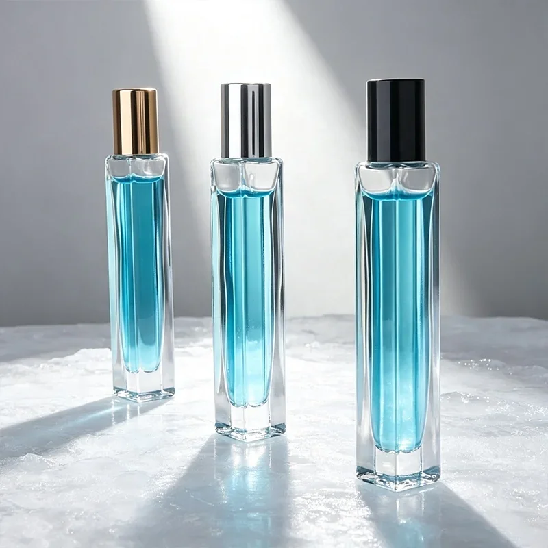 10 ml Slim rectangular rollerball bottle with cylindrical cap