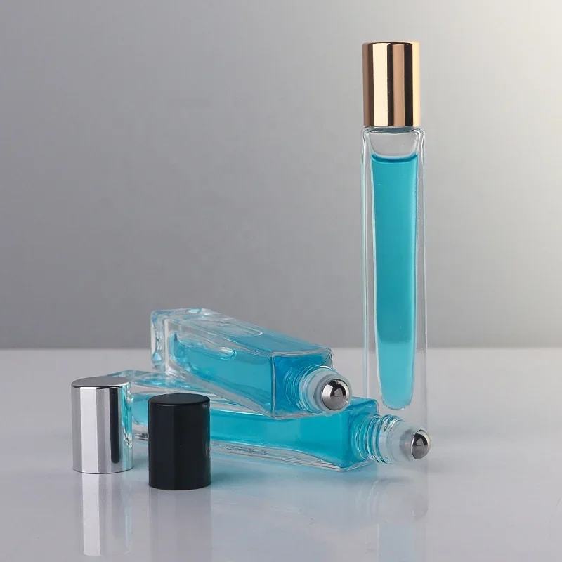 10 ml Slim rectangular rollerball bottle with cylindrical cap